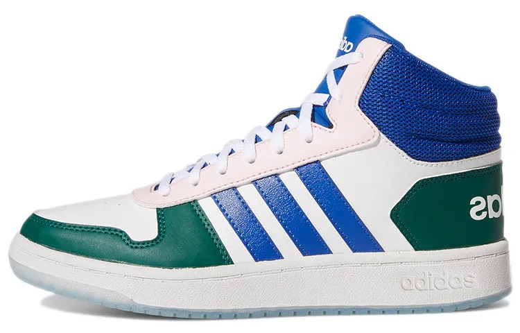 Adidas Neo Hoops 2.0 Vintage Basketball Female Sneakers, White/Blue/Green