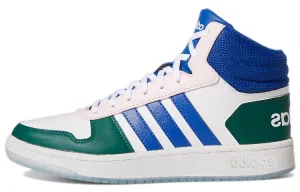 Adidas Neo Hoops 2.0 Vintage Basketball Female Sneakers, White/Blue/Green