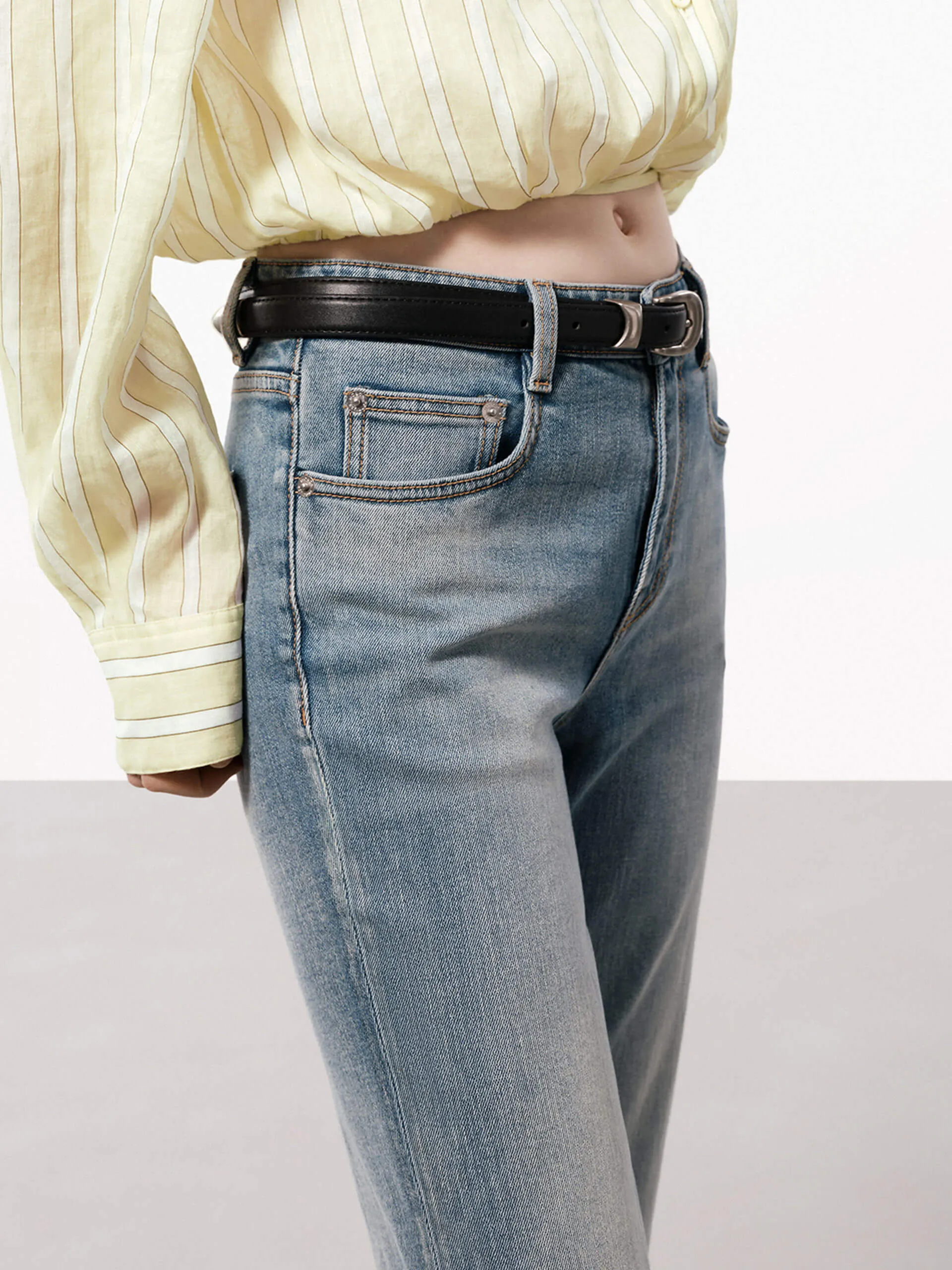 Ankle Raw Detail Denim Jeans