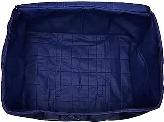 Ansari handicarft Parachute Jumbo Bag Underbed Rectangular Cloth Blanket Storage Bag with Zipper and Handle (Navy Blue) Pack of 1