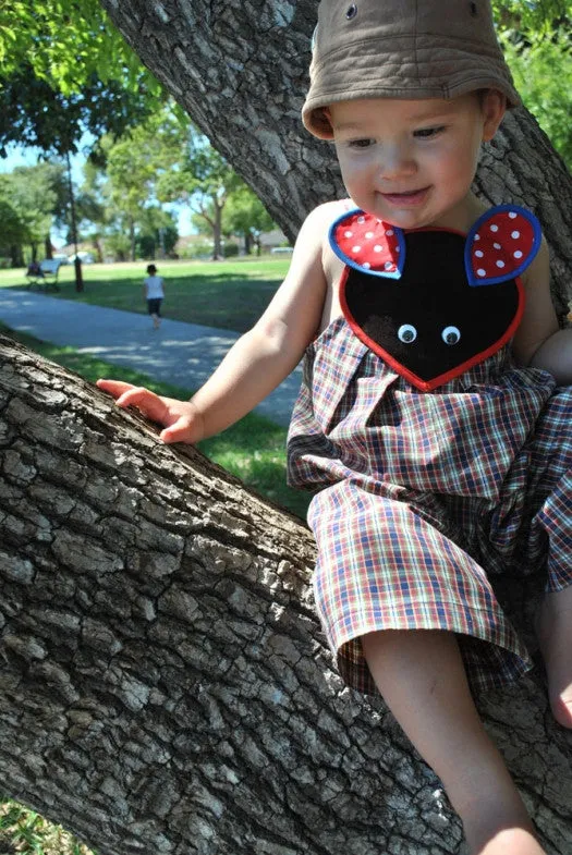 Baby Boy's Sewing Pattern for Overalls/Romper sizes 9 months to 4 years.