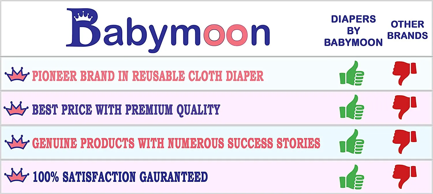 Babymoon 1 Cloth Diaper with 5Layers Grey Insert Premium Adjustable Reusable Cloth Diaper ( Blue Space Shuttle)