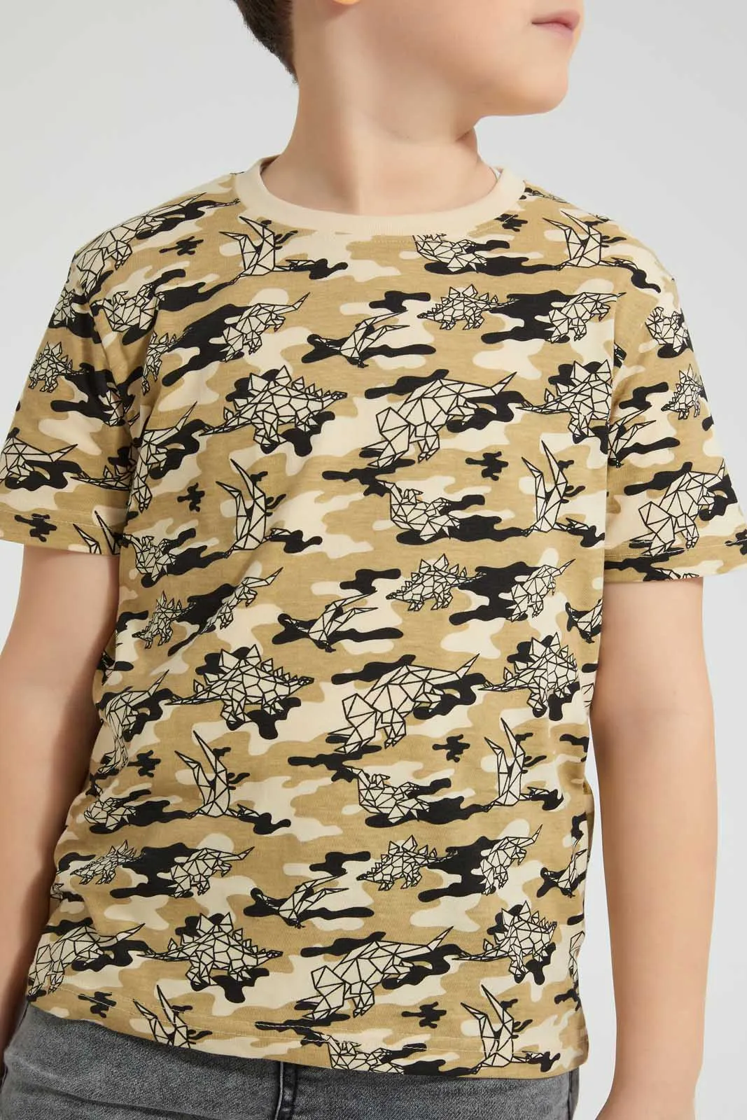 Beige Dinosaur T-Shirt