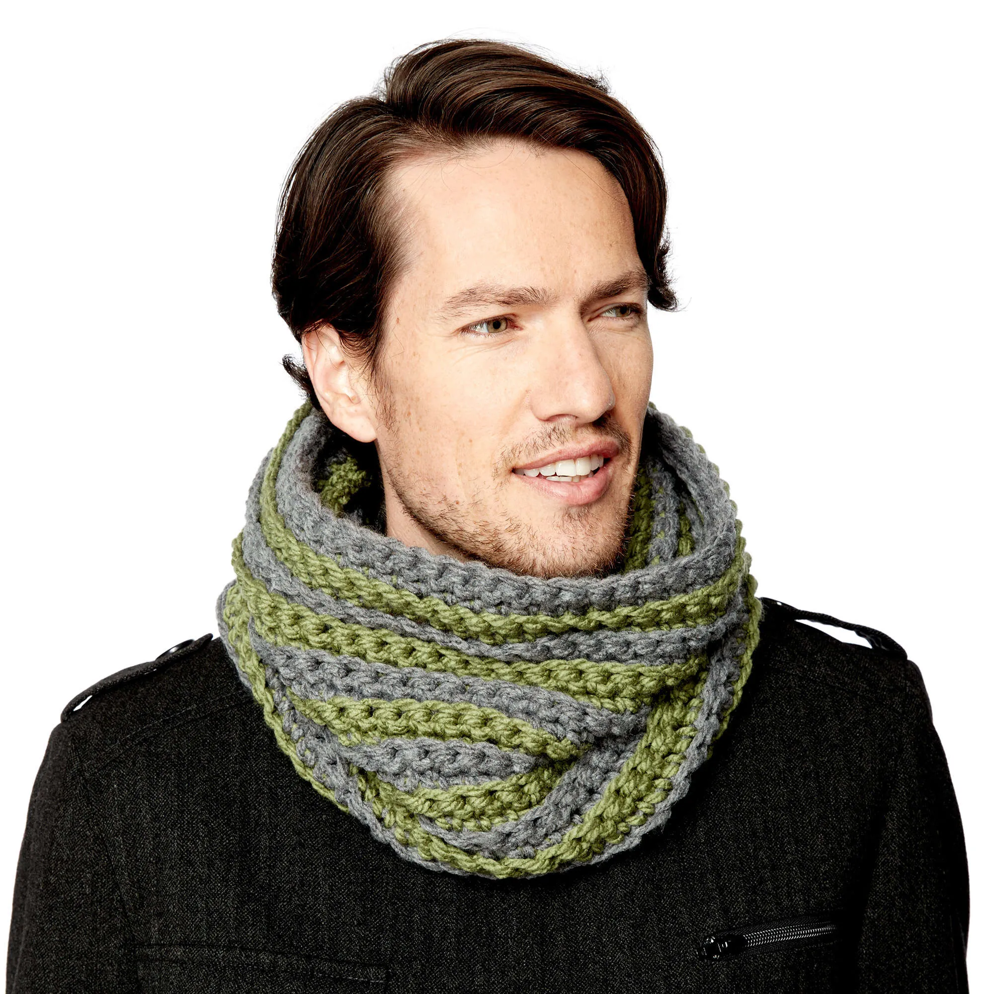 Bernat Stripe Across Crochet Cowl