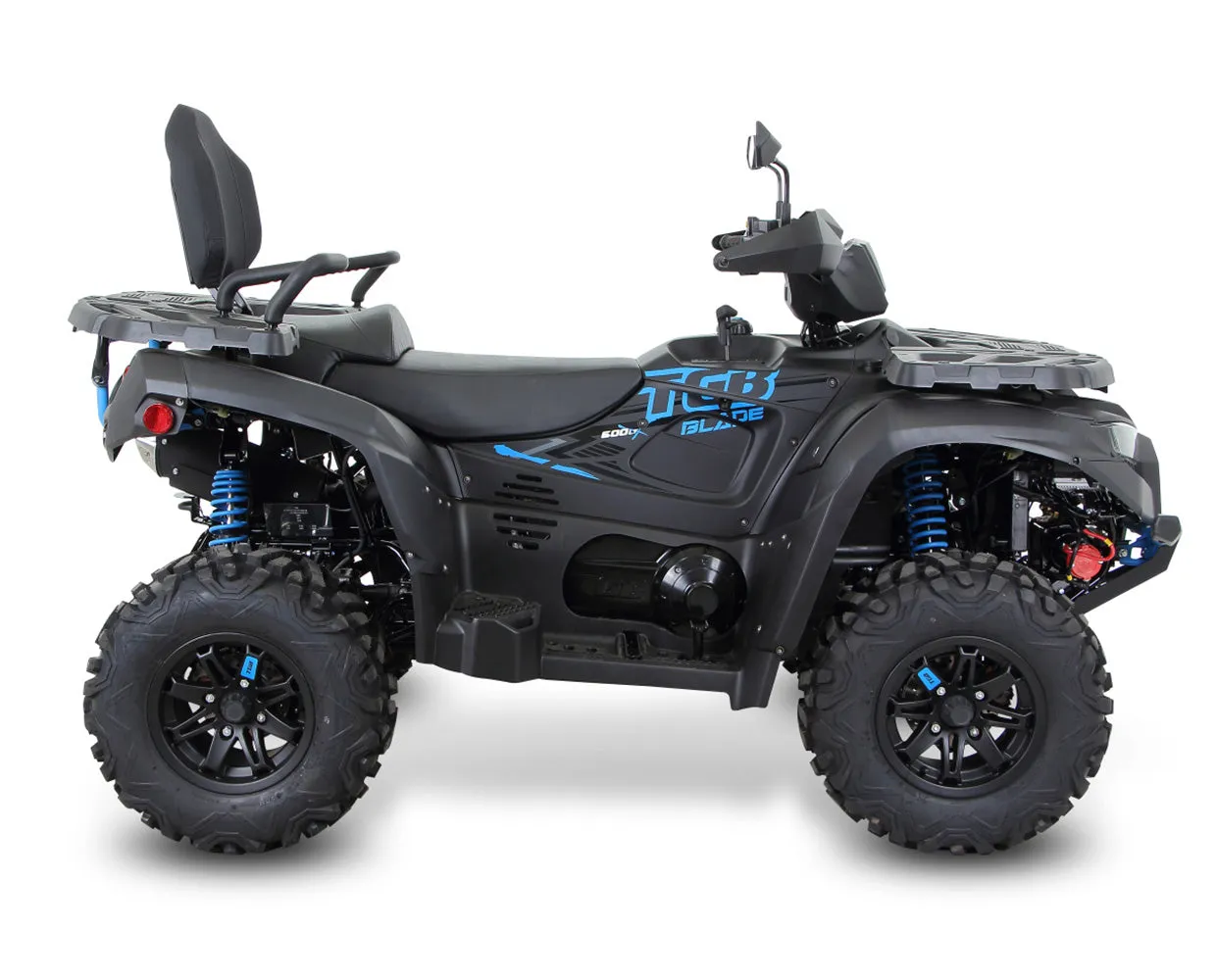 Blade LTX 600 (561 cc) heavy duty extended frame ATV. Fully Assembled. 4 wheel shaft drive, Power Steering, Programmed Fuel Injection, 2 Speed Automatic transmission. Ship to your home via car carrier