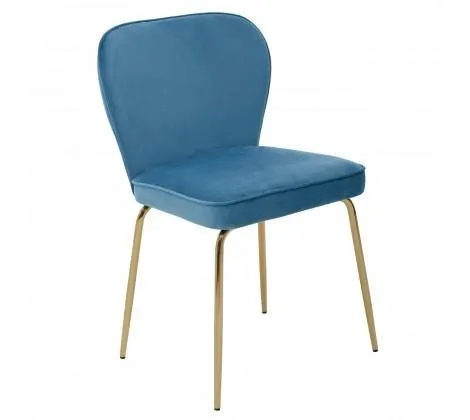 Blue Velvet Tapered Back Dining Chair