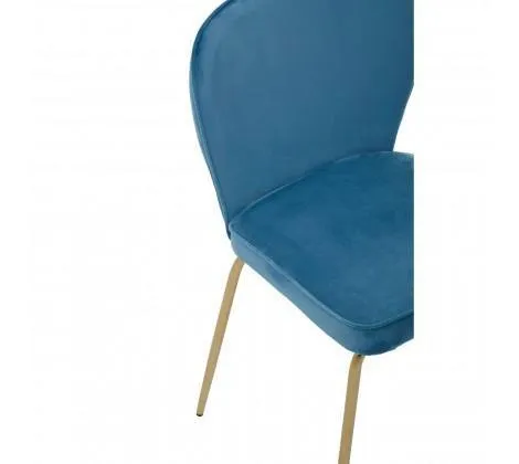 Blue Velvet Tapered Back Dining Chair