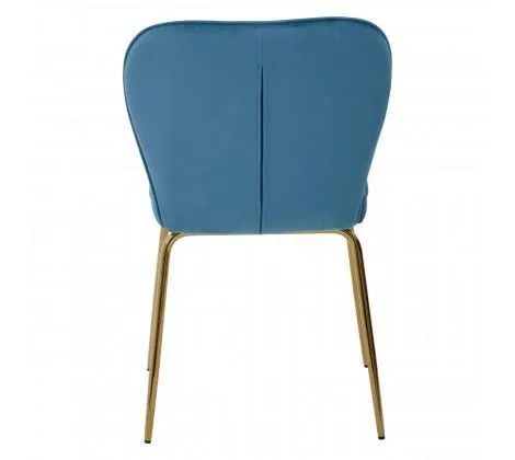 Blue Velvet Tapered Back Dining Chair