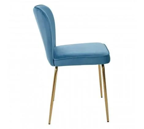 Blue Velvet Tapered Back Dining Chair