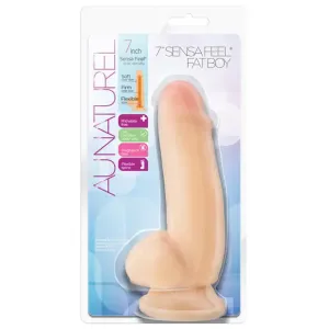 Blush Au Naturel 7 in. Fat Boy Posable Dual Density Dildo with Balls & Suction Cup Brown