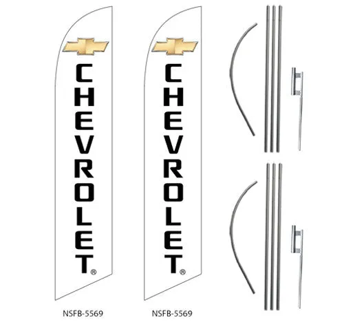 Chevrolet Swooper Feather Flag, 2' 5 1/2"w x 11' 3/4"h, Full Color