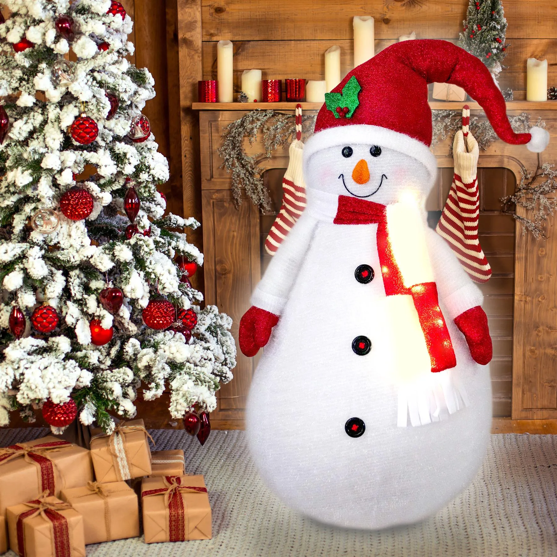 Collapsible Snowman Christmas Decoration with LED lights