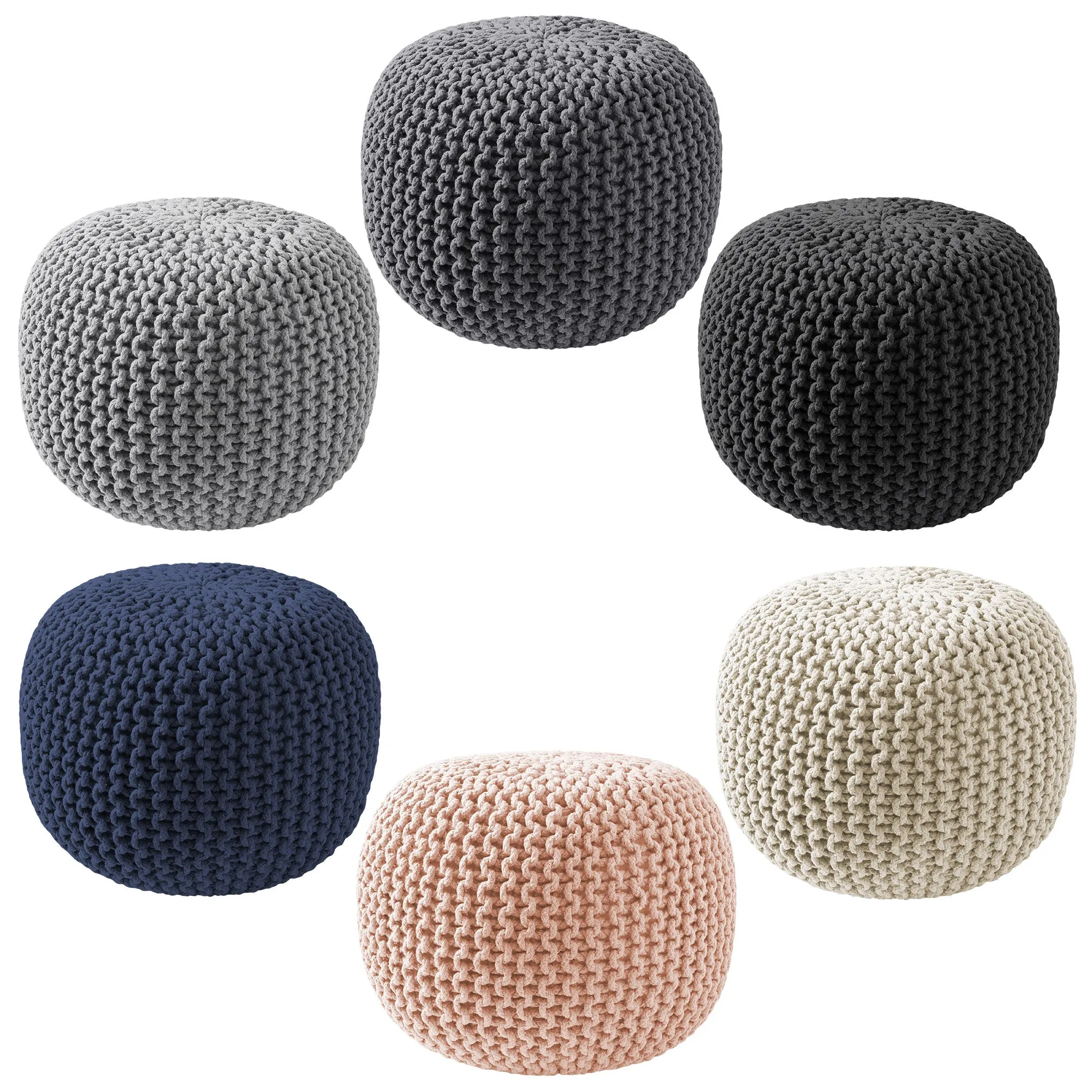 Cotton Pouf Ottomans