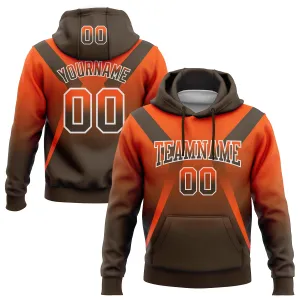 Custom Stitched Orange Brown-White Fade Fashion Arrow Sports Pullover Sweatshirt Hoodie