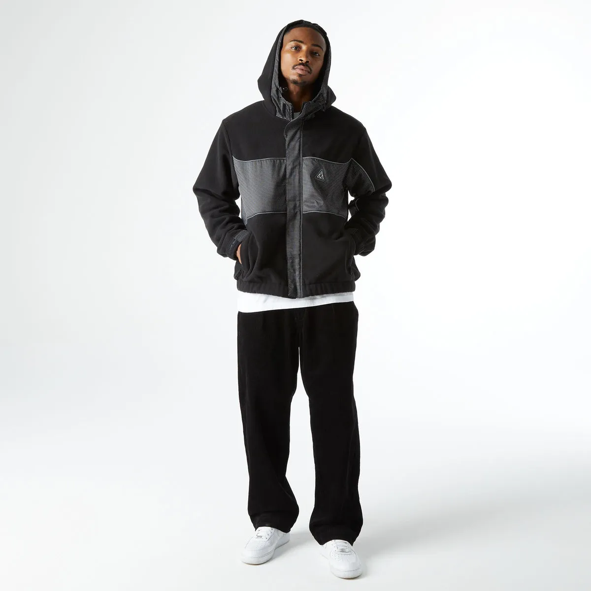 HUF NAULS FLEECE POLAR JACKET BLACK