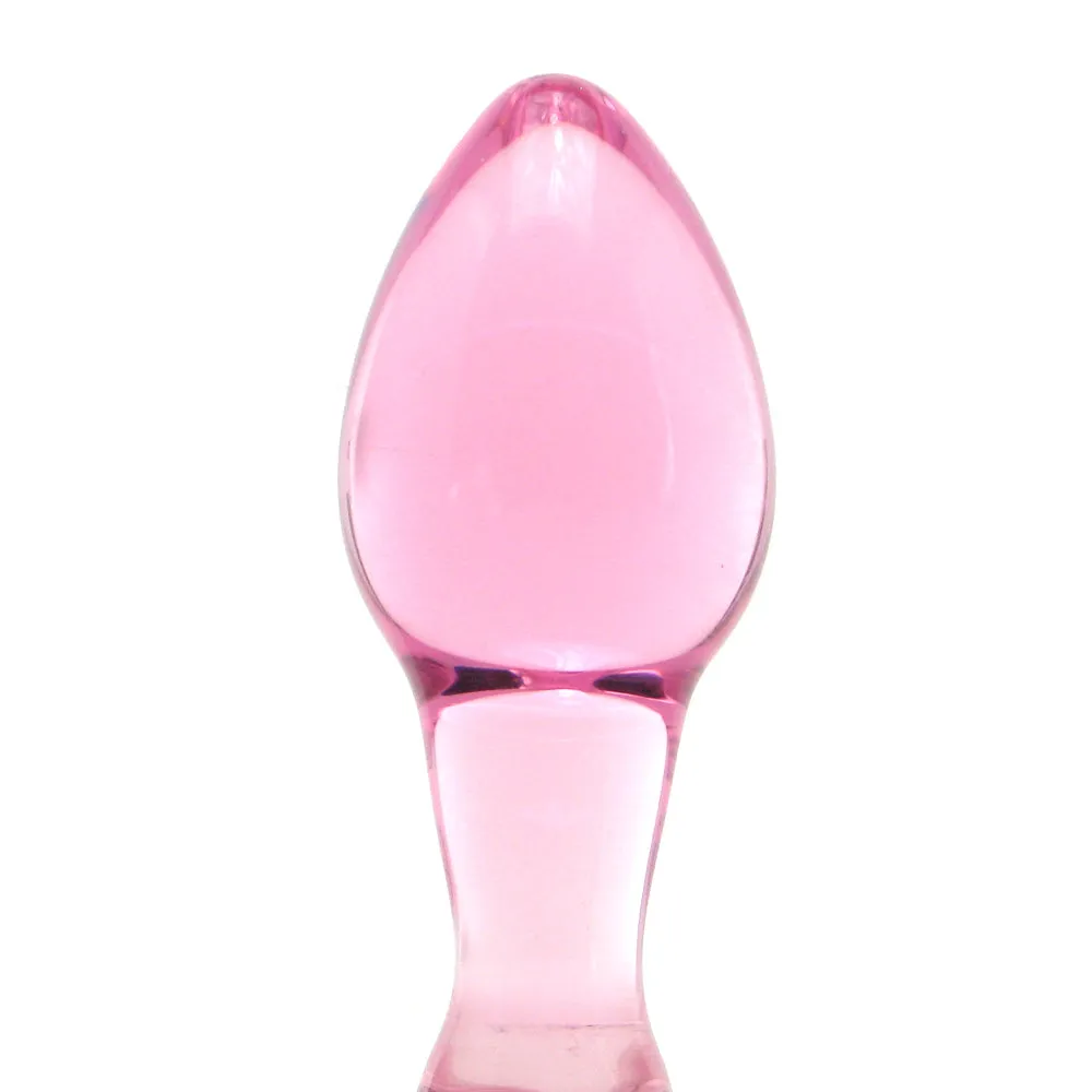 Icicles No. 48 Hand Blown Glass Butt Plug in Pink