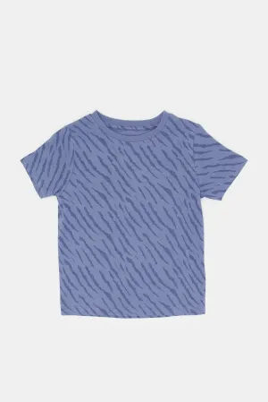 Infant Boys Blue Printed T-Shirt