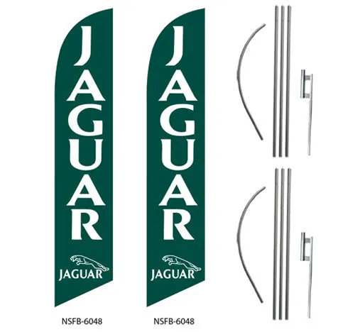 Jaguar Swooper Feather Flag, 2' 5 1/2"w x 11' 3/4"h, Full Color