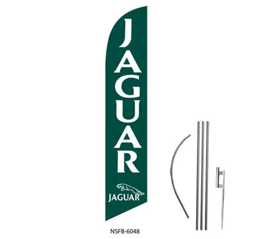 Jaguar Swooper Feather Flag, 2' 5 1/2"w x 11' 3/4"h, Full Color