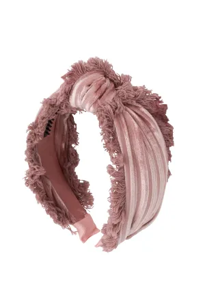 Knot Fringe Headband - Light Rose