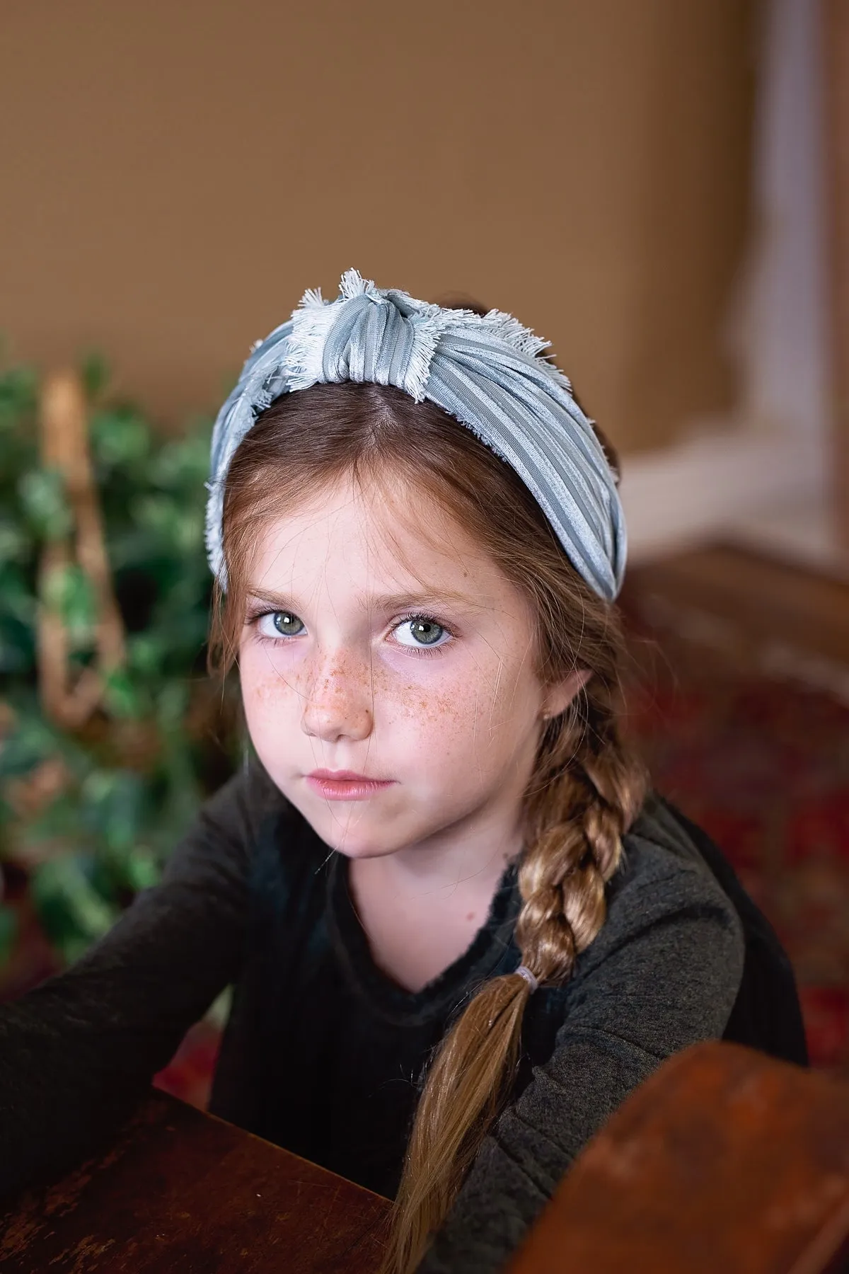 Knot Fringe Headband - Light Rose