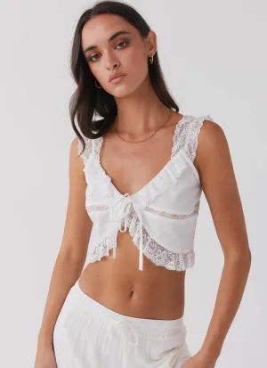 Layla Lace Cami Top - Snow