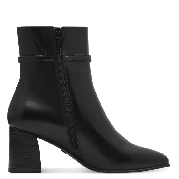 Leather Heeled Boot - Black