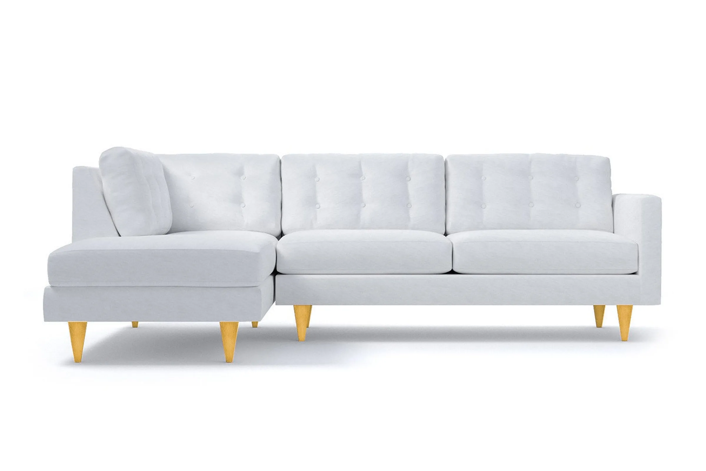 Logan 2pc Velvet Sectional Sofa :: Leg Finish: Natural / Configuration: LAF - Chaise on the Left