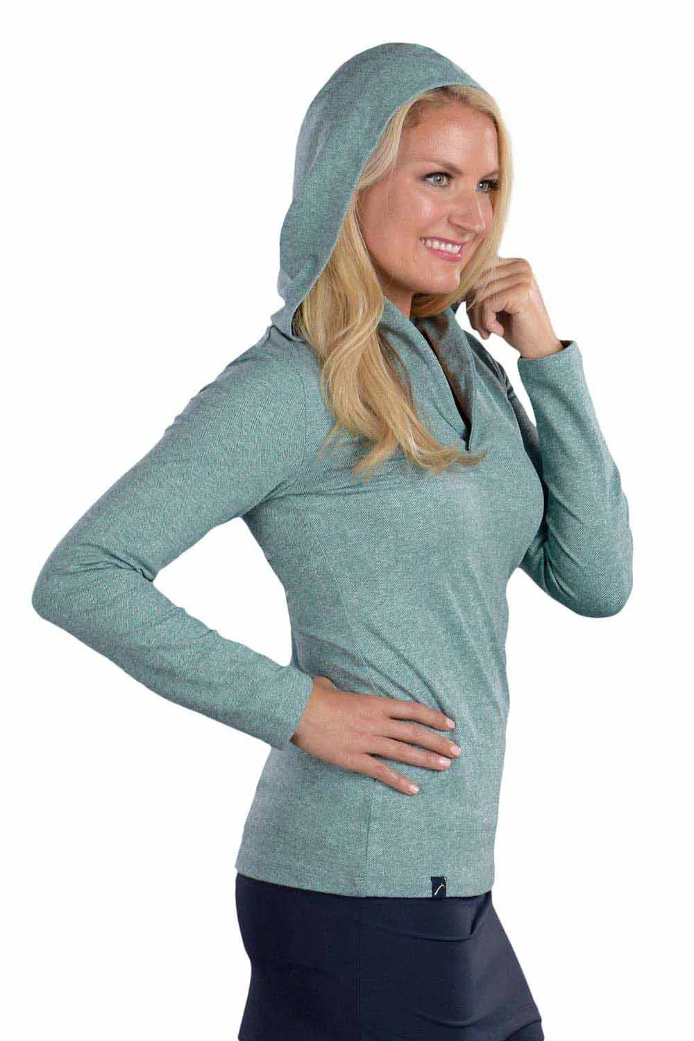 Melanie Collared Mint Hoodie - FINAL SALE