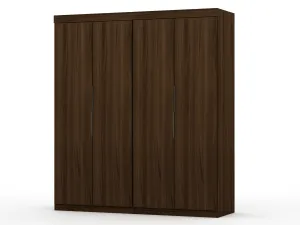 Mulberry 2 Sectional Modern Wardrobe Closet with 4 Drawers - Set of 2 in Brown