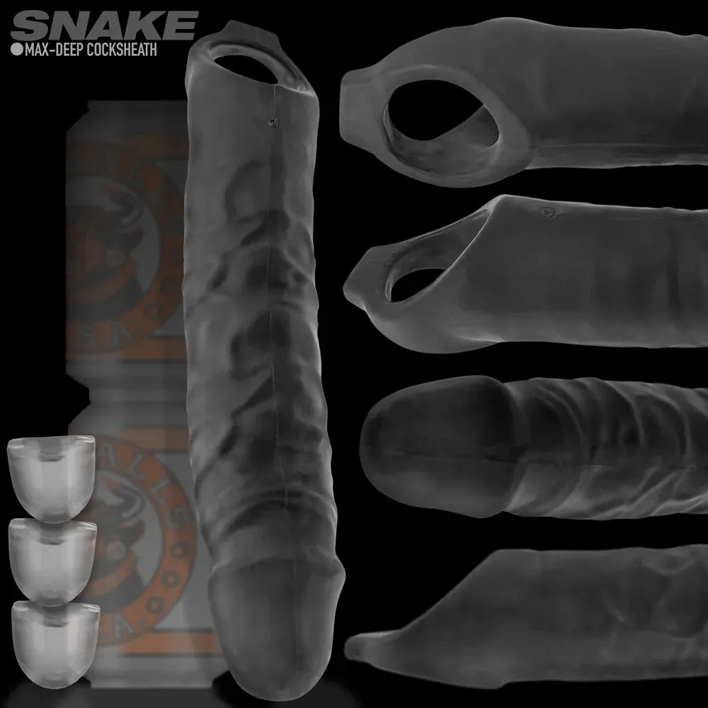 Oxballs Snake Deep-Reacher Silicone Cocksheath - Clear