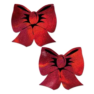 Pastease Holographic Red Bow Pasties