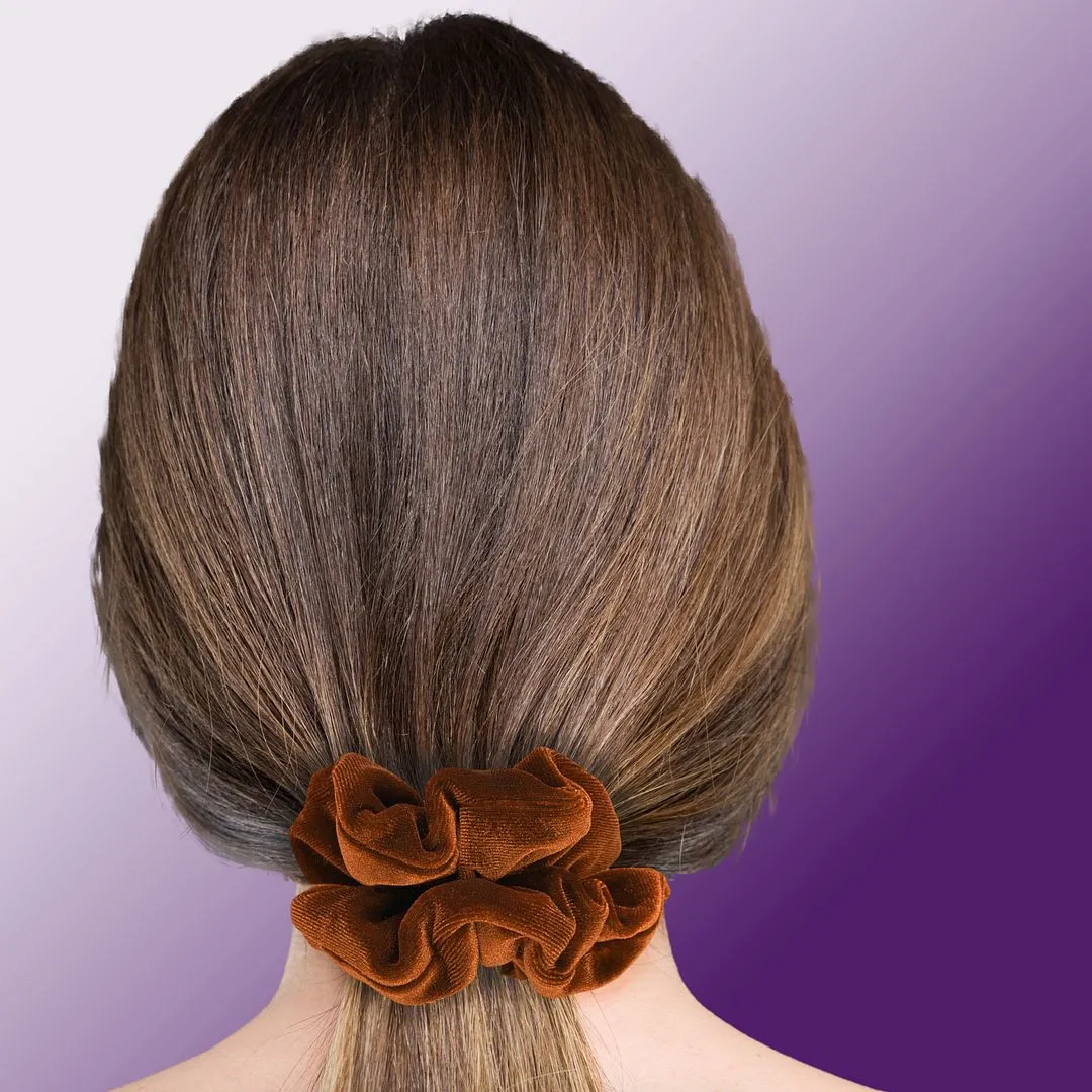 Plush Velvet Scrunchie Available in 3 Sizes Made in the USA Rust