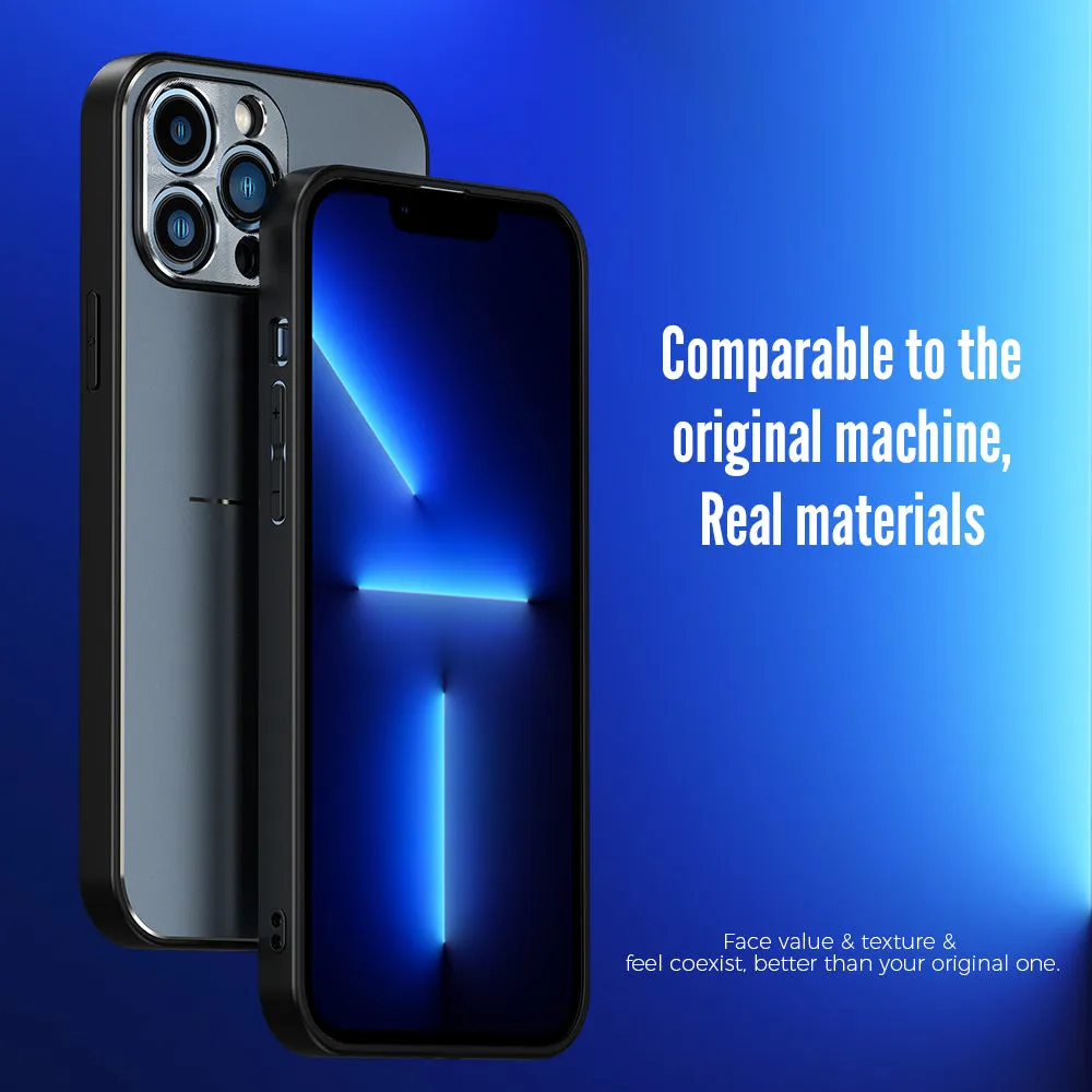 R-Just Neon Light Shockproof TPU Metal Case Cover with Lens Protector