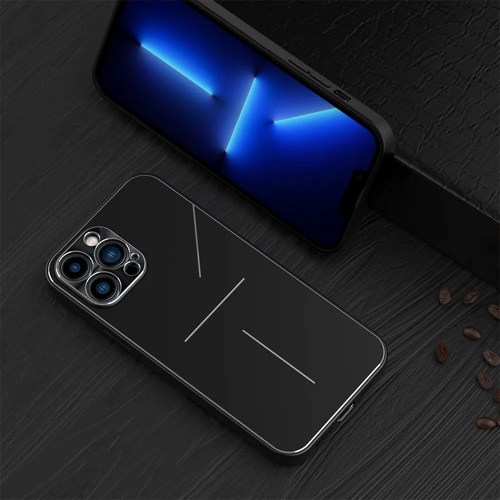 R-Just Neon Light Shockproof TPU Metal Case Cover with Lens Protector