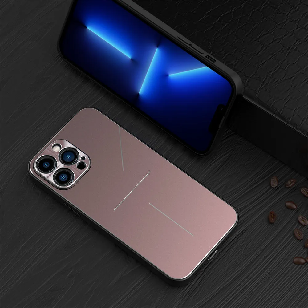 R-Just Neon Light Shockproof TPU Metal Case Cover with Lens Protector