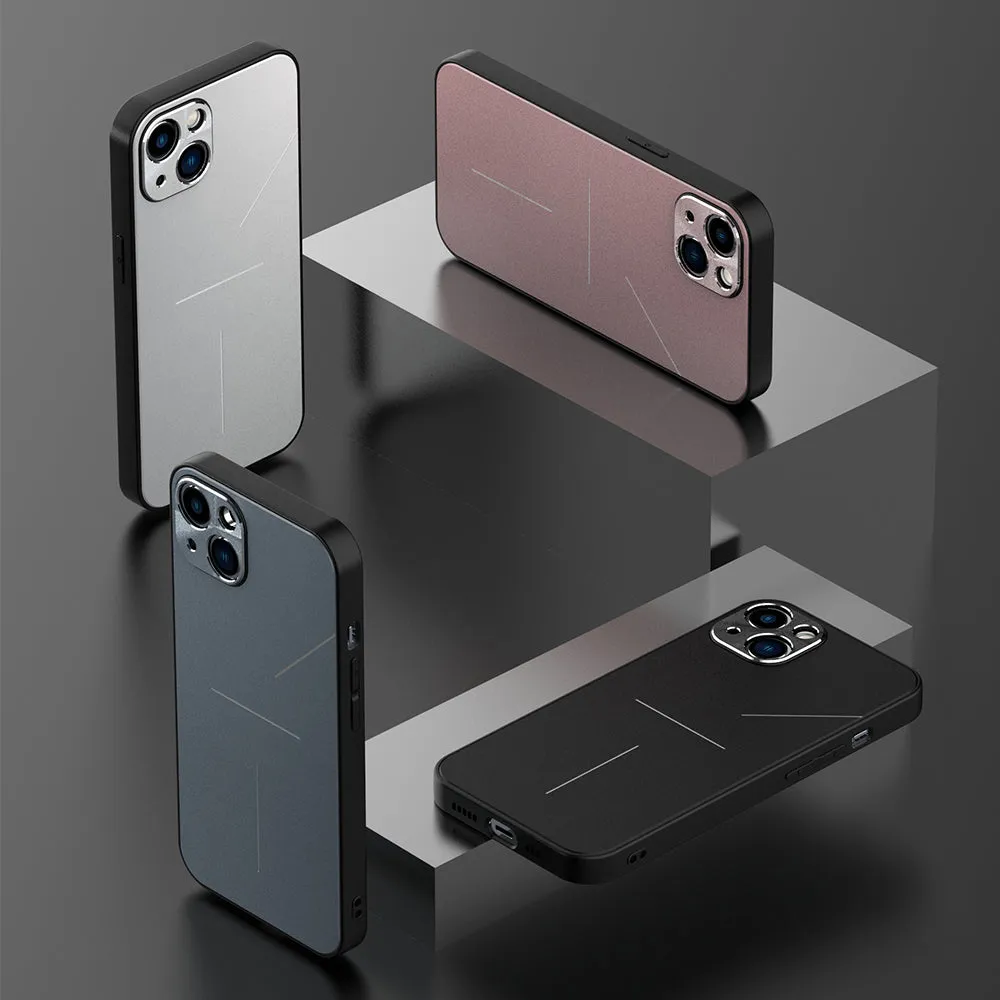 R-Just Neon Light Shockproof TPU Metal Case Cover with Lens Protector