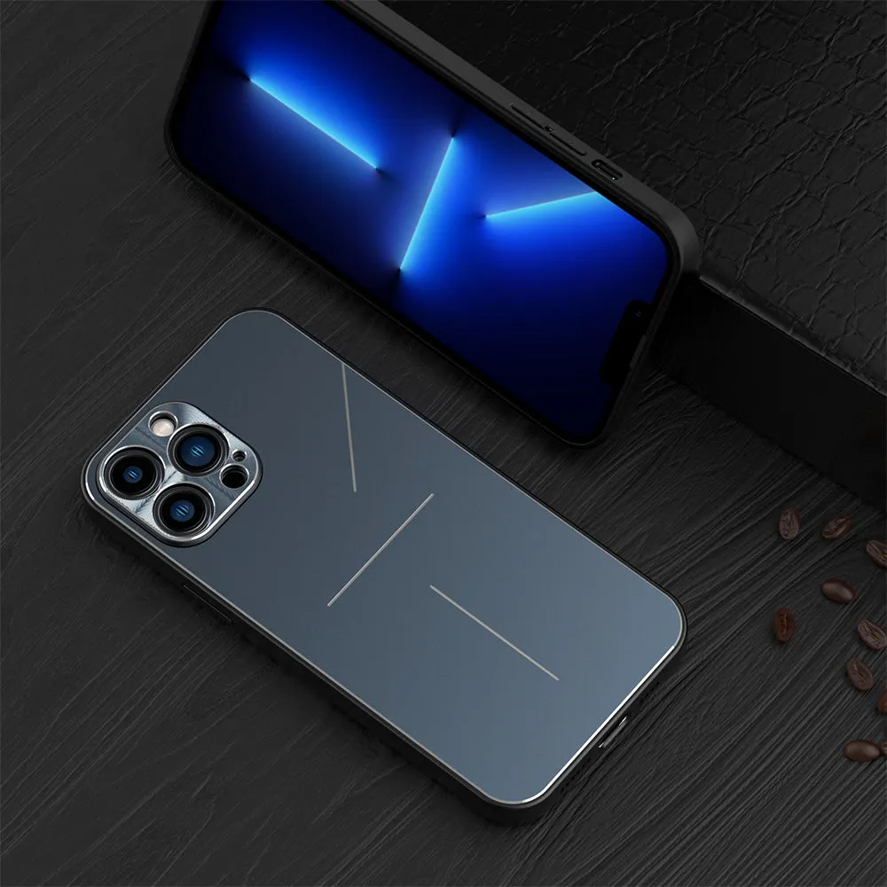 R-Just Neon Light Shockproof TPU Metal Case Cover with Lens Protector