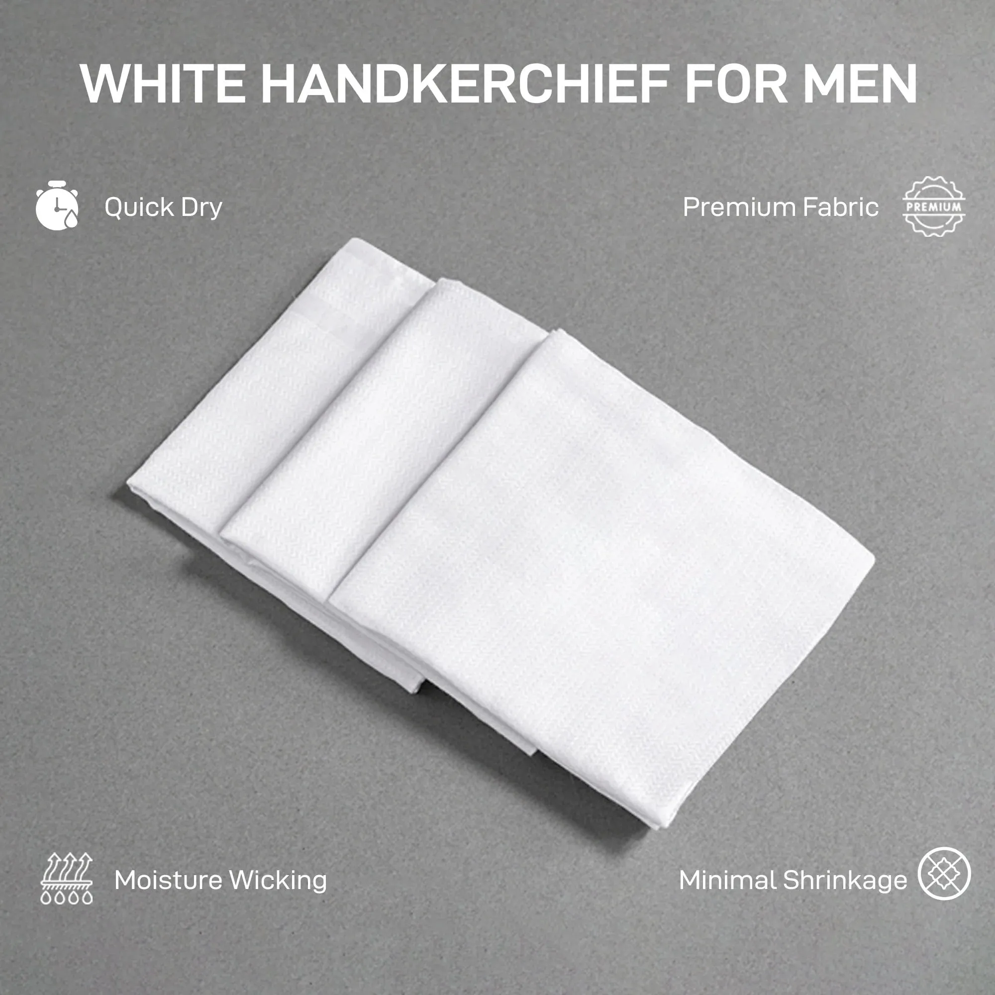 Red Tape White Handkerchief for Men | Quick dry & Less Shrinkage