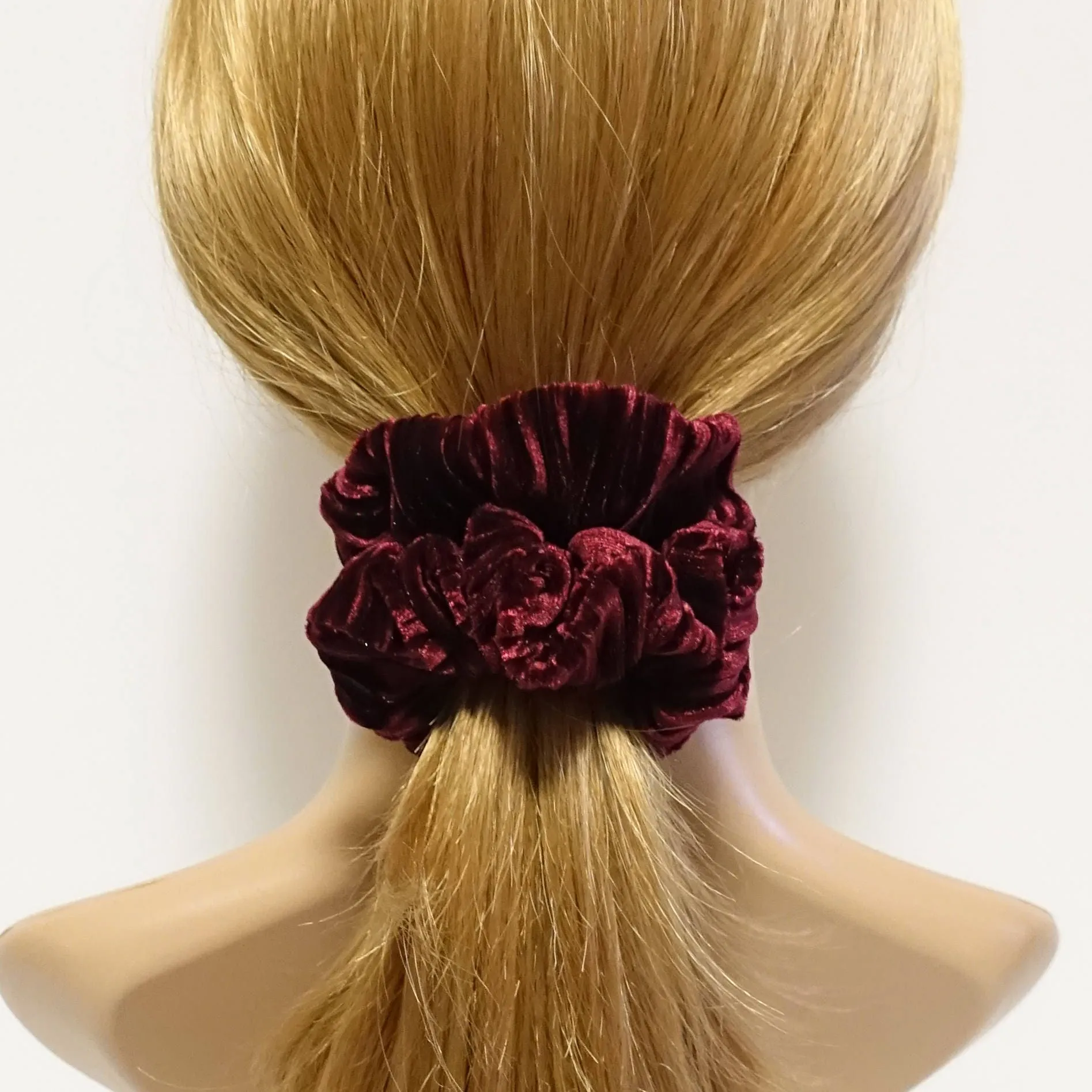 solid pleat velvet scrunchies women Hair Elastic scrunchie