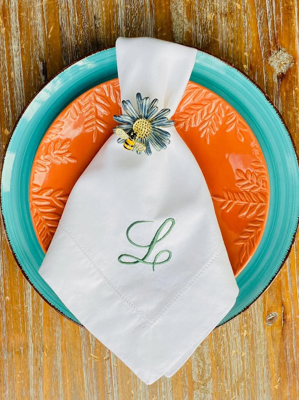 Sophia Monogrammed Embroidered Cloth Napkins