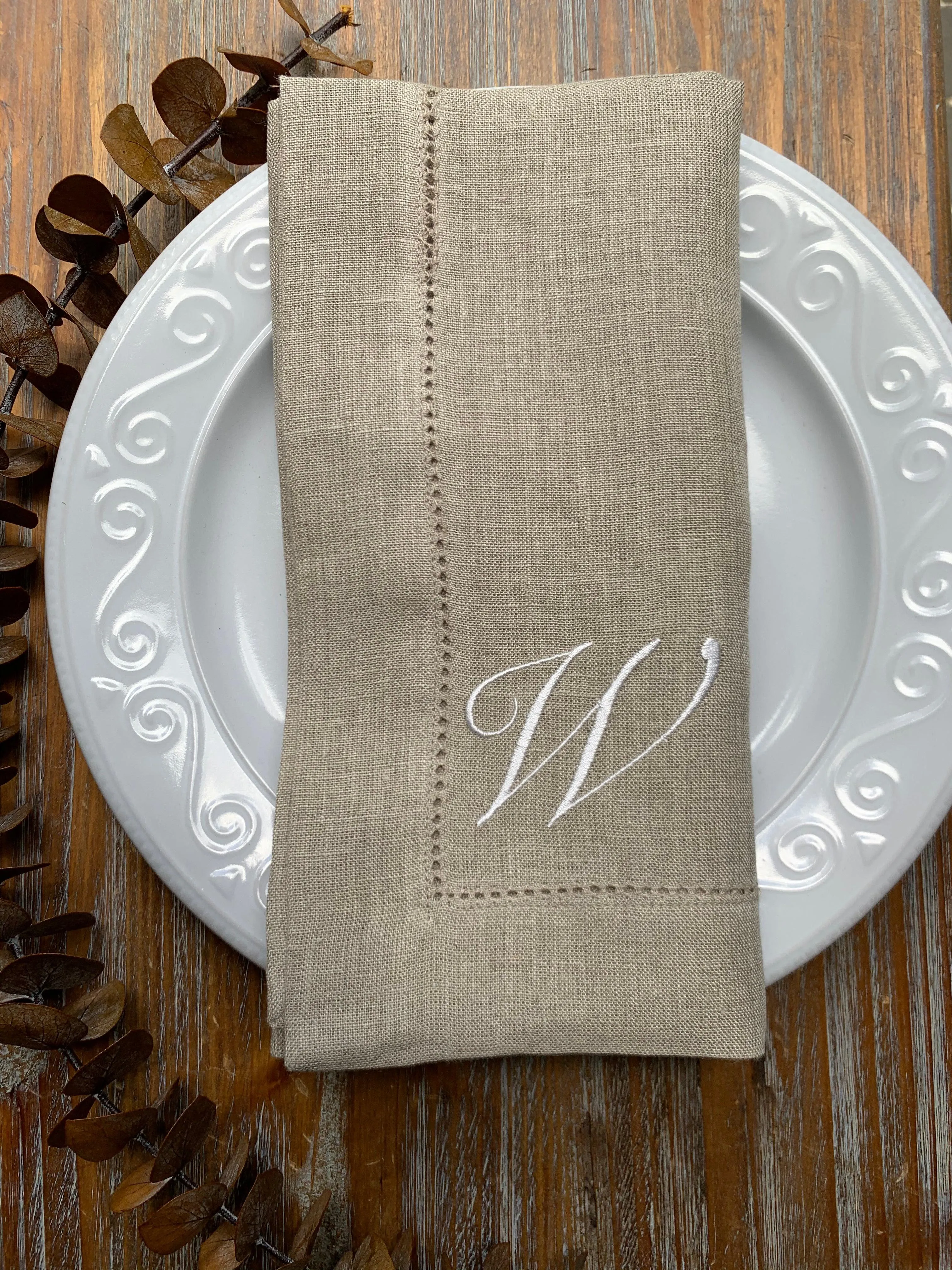 Sophia Monogrammed Embroidered Cloth Napkins