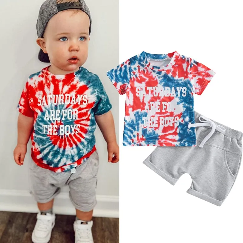 Tie Dye Boys Clothes Set , Newborn to 3 years