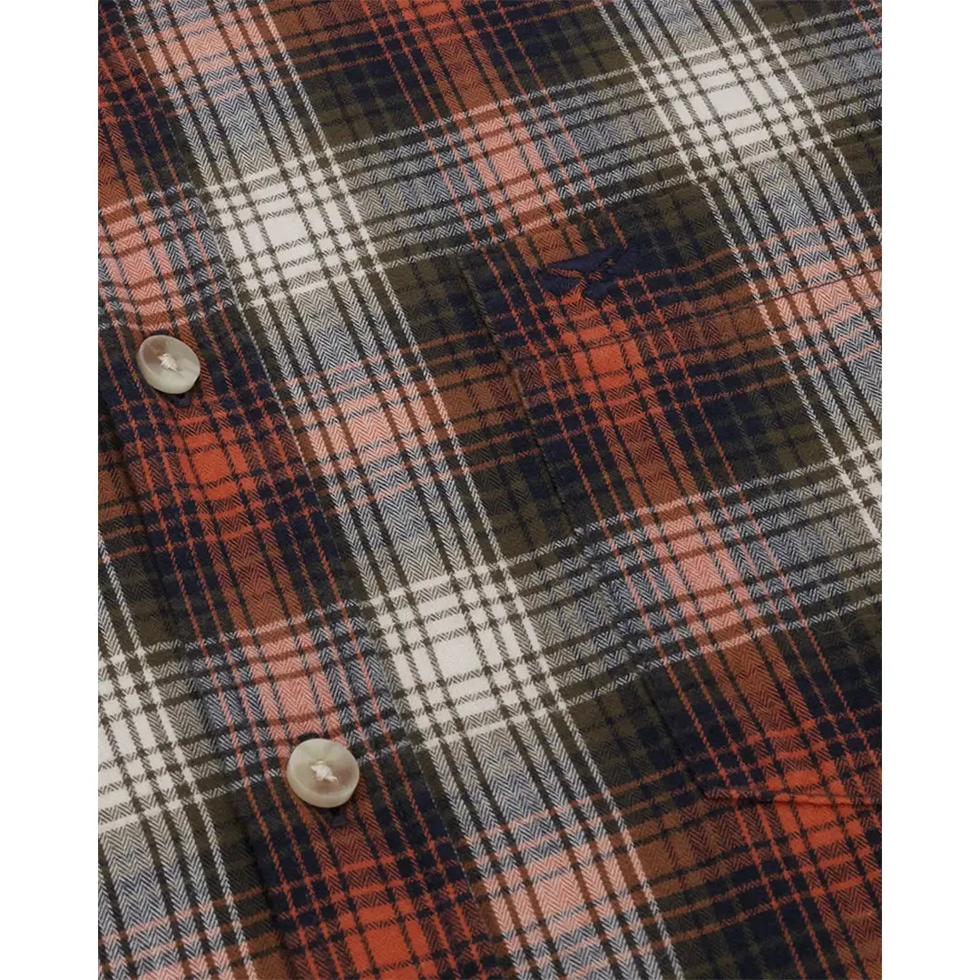 Tiree Herringbone Check Shirt - Rust/Olive/Navy by Hoggs of Fife