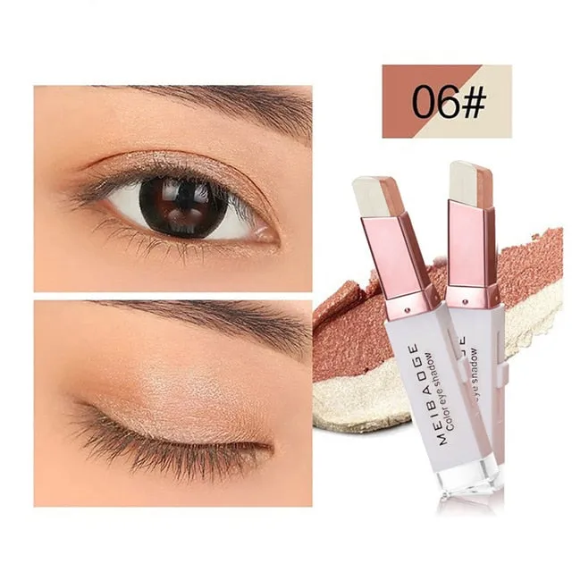 Trendy Matte Double Color Glitter Eye shadow Stick