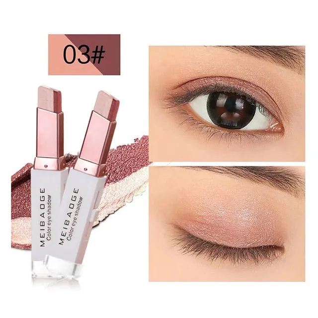 Trendy Matte Double Color Glitter Eye shadow Stick