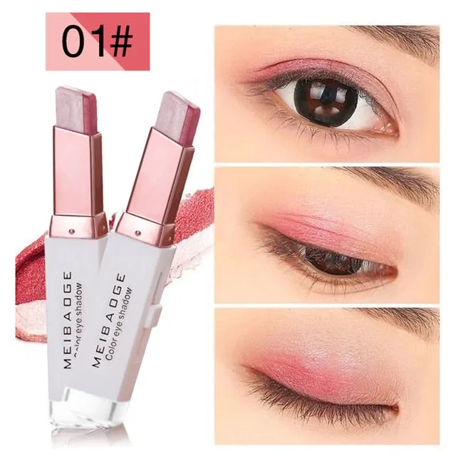 Trendy Matte Double Color Glitter Eye shadow Stick