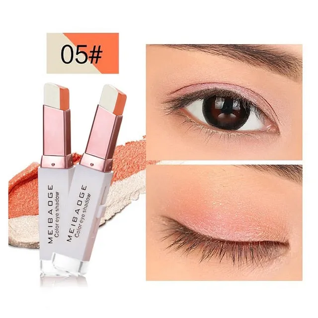 Trendy Matte Double Color Glitter Eye shadow Stick