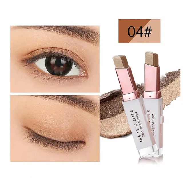 Trendy Matte Double Color Glitter Eye shadow Stick