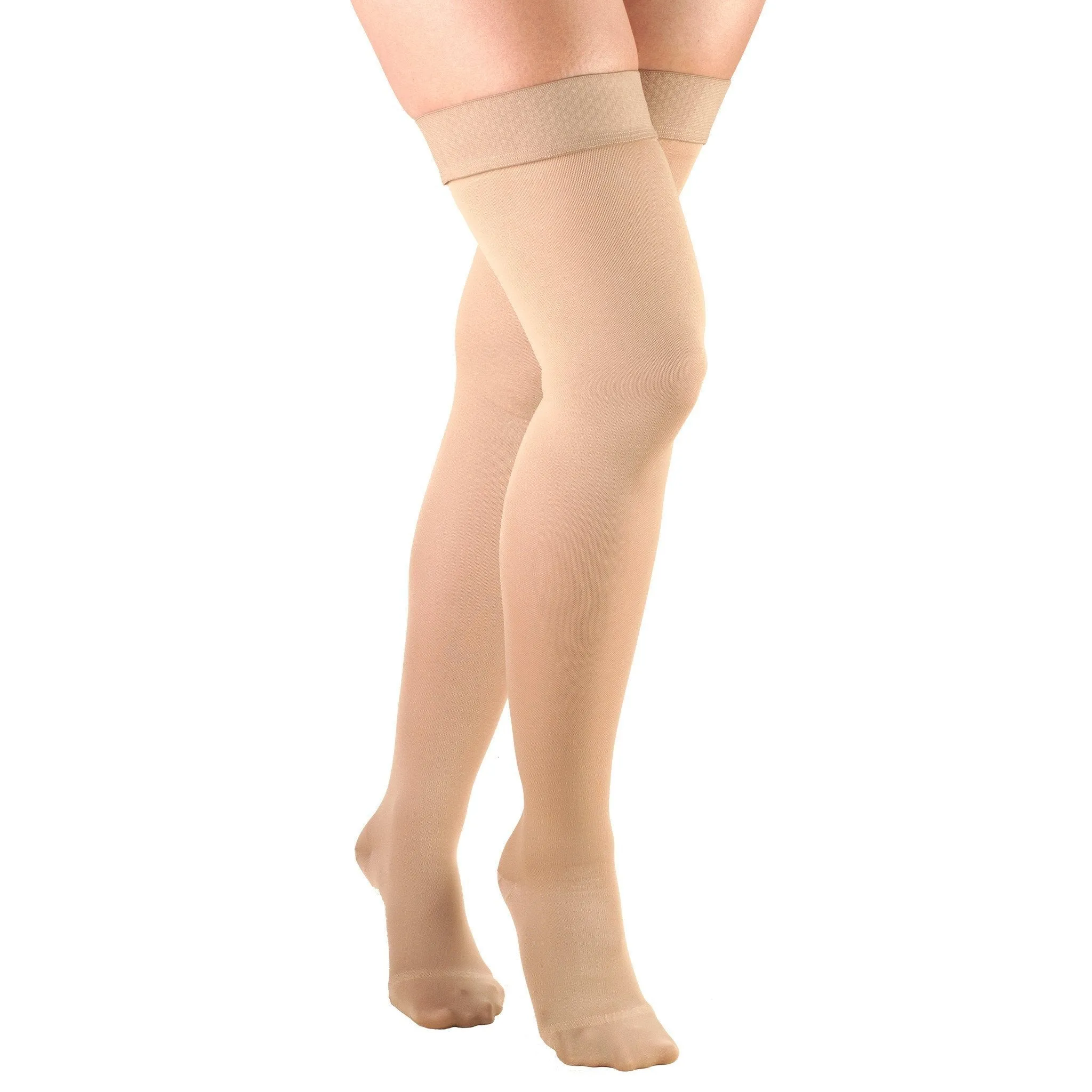 TRUFORM® Ladies Opaque Thigh High 15-20 mmHg w/ Silicone Dot